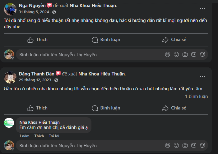 Không thể phủ nhận chất lượng dịch vụ của nha khoa, nơi đây được nhiều khách hàng đánh giá cao và dự định sẽ quay lại khi có nhu cầu 